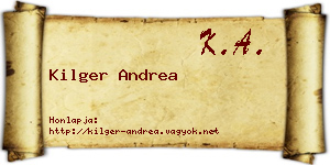 Kilger Andrea névjegykártya